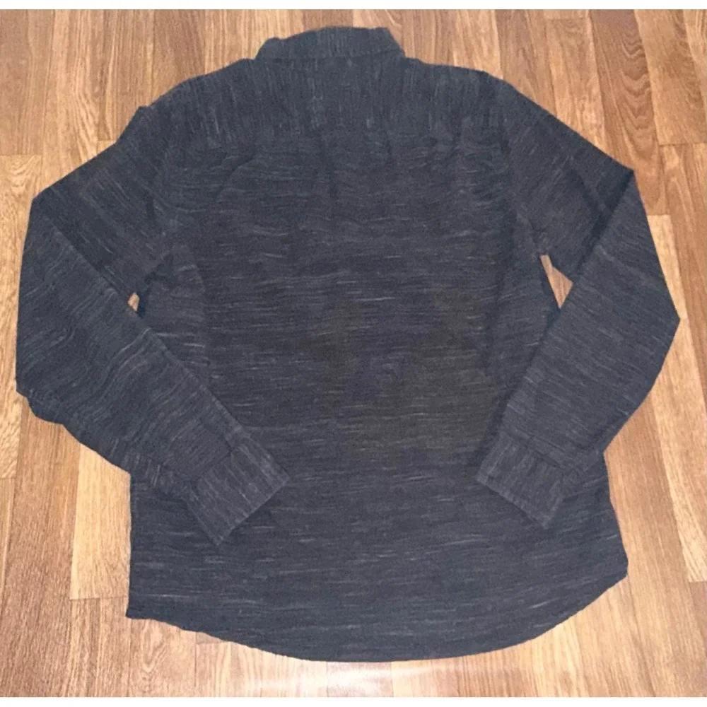 Hollister Mens XL Epic‎ Flex Stretch Button Down Shirt Charcoal Grey Space Dye